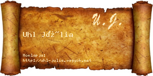 Uhl Júlia névjegykártya